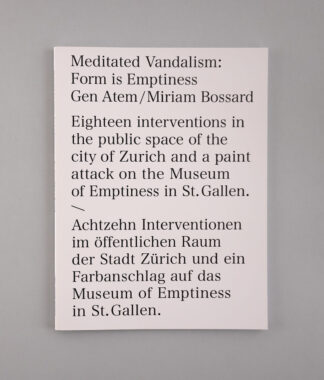 Meditated Vandalism: Form is Emptiness. Book cover.